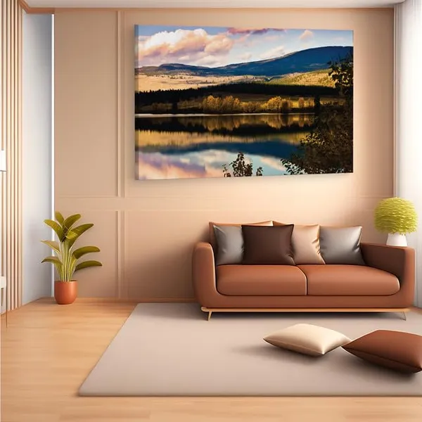 Multicolor_Bennington_Lake,_Wooden_Framed_Canvas_Paintings_|_For_Home_Decor_|_Bedroom,_Living_Room,Wall_Decoration_|_Wall_Art_Painting,_Ct0965,_Size_16_X_24_In