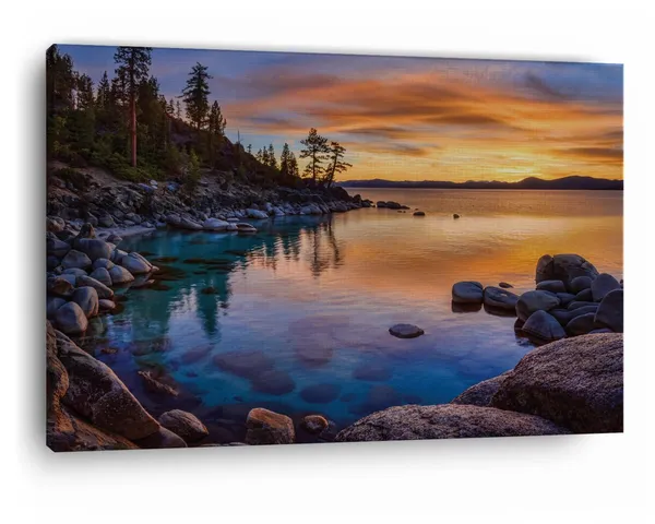 Multicolor_Afle_Stunning_Lake_Tahoe,_Wooden_Framed_Canvas_Paintings_|_For_Home_Decor_|_Bedroom,_Living_Room,Wall_Decoration_|_Wall_Art_Painting,_Ct0978,_Size_16_X_24_In