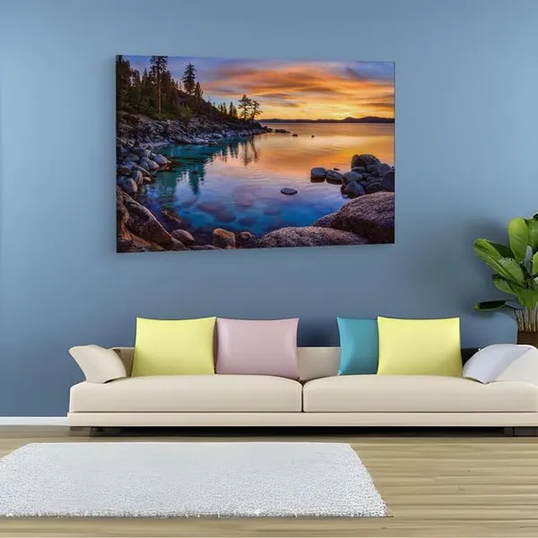 Multicolor_Afle_Stunning_Lake_Tahoe,_Wooden_Framed_Canvas_Paintings_|_For_Home_Decor_|_Bedroom,_Living_Room,Wall_Decoration_|_Wall_Art_Painting,_Ct0978,_Size_16_X_24_In