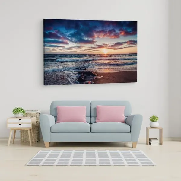 Multicolor_Beach_Shore_Ocean_Sea_Sky,_Wooden_Framed_Canvas_Paintings_|_For_Home_Decor_|_Bedroom,_Living_Room,Wall_Decoration_|_Wall_Art_Painting,_Ct0981,_Size_16_X_24_In