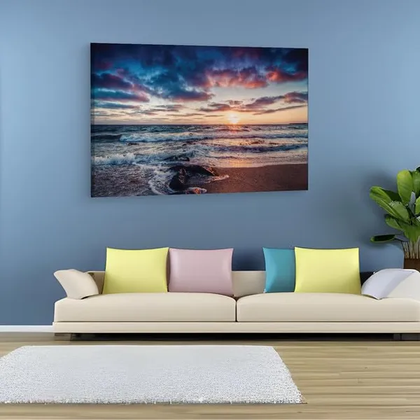 Multicolor_Beach_Shore_Ocean_Sea_Sky,_Wooden_Framed_Canvas_Paintings_|_For_Home_Decor_|_Bedroom,_Living_Room,Wall_Decoration_|_Wall_Art_Painting,_Ct0981,_Size_16_X_24_In