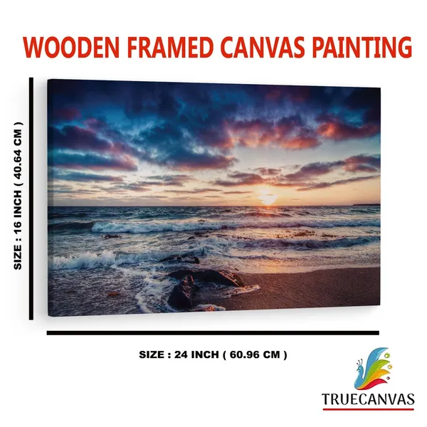 Multicolor_Beach_Shore_Ocean_Sea_Sky,_Wooden_Framed_Canvas_Paintings_|_For_Home_Decor_|_Bedroom,_Living_Room,Wall_Decoration_|_Wall_Art_Painting,_Ct0981,_Size_16_X_24_In