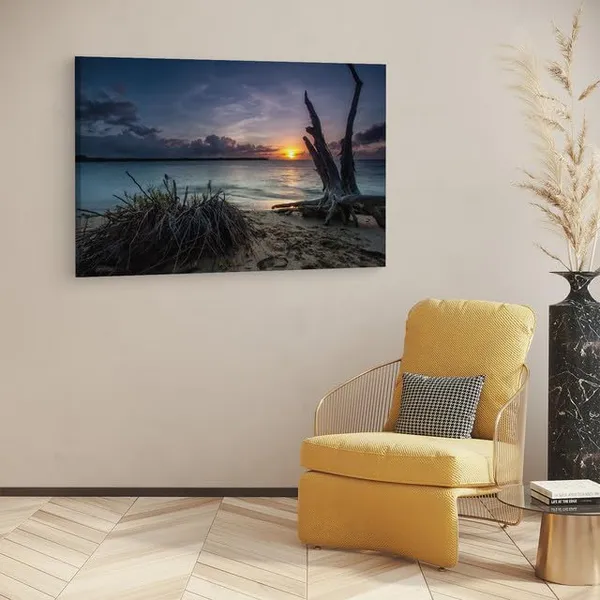 Multicolor_Dead_Trees_On_A_Beach_At_Sunset,_Wooden_Framed_Canvas_Paintings_|_For_Home_Decor_|_Bedroom,_Living_Room,Wall_Decoration_|_Wall_Art_Painting,_Ct0983,_Size_16_X_24_In