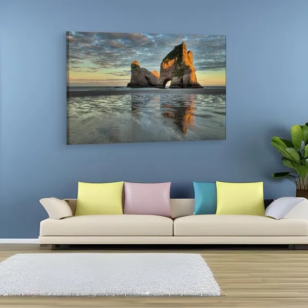 Multicolor_Islands_Wharariki_Beach,_Wooden_Framed_Canvas_Paintings_|_For_Home_Decor_|_Bedroom,_Living_Room,Wall_Decoration_|_Wall_Art_Painting,_Ct0986,_Size_16_X_24_In