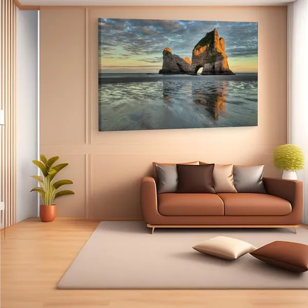 Multicolor_Islands_Wharariki_Beach,_Wooden_Framed_Canvas_Paintings_|_For_Home_Decor_|_Bedroom,_Living_Room,Wall_Decoration_|_Wall_Art_Painting,_Ct0986,_Size_16_X_24_In