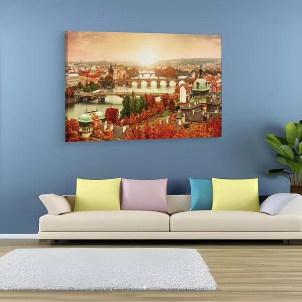Multicolor_Charles_Bridge,_Wooden_Framed_Canvas_Paintings_|_For_Home_Decor_|_Bedroom,_Living_Room,Wall_Decoration_|_Wall_Art_Painting,_Ct0989,_Size_16_X_24_In