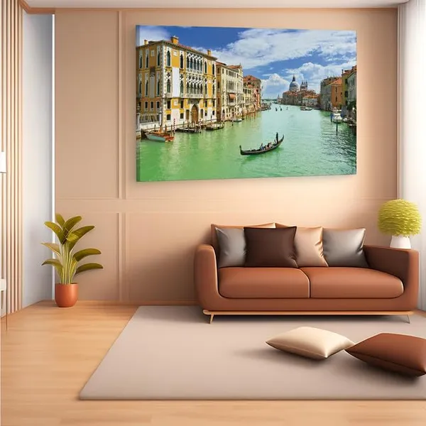 Multicolor_Grand_Canal,_Wooden_Framed_Canvas_Paintings_|_For_Home_Decor_|_Bedroom,_Living_Room,Wall_Decoration_|_Wall_Art_Painting,_Ct0993,_Size_16_X_24_In