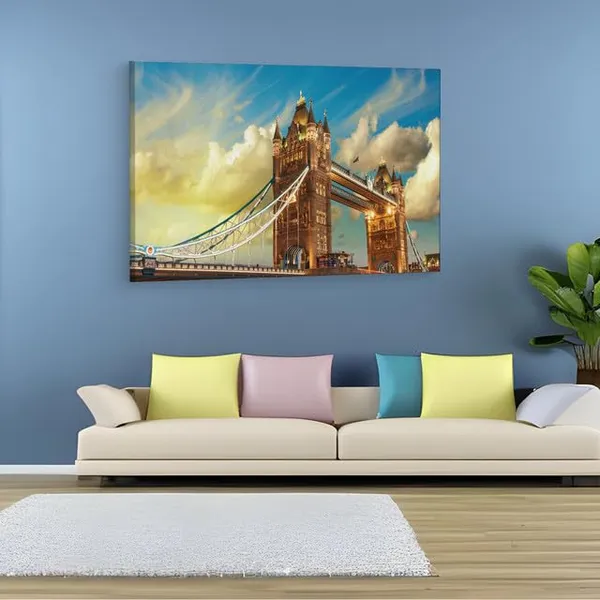 Multicolor_Tower_Bridge,_Wooden_Framed_Canvas_Paintings_|_For_Home_Decor_|_Bedroom,_Living_Room,Wall_Decoration_|_Wall_Art_Painting,_Ct0994,_Size_16_X_24_In