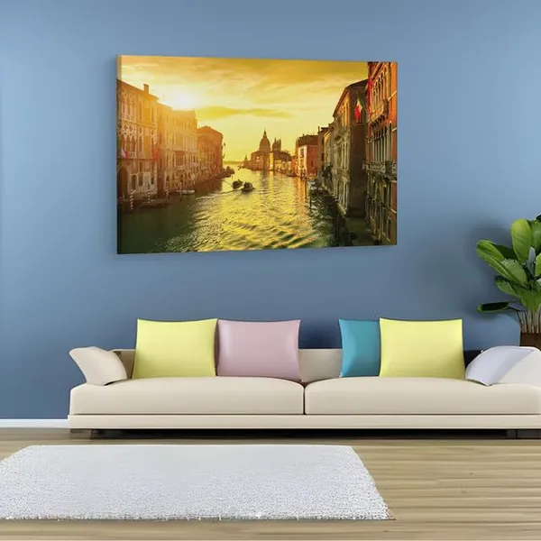 Multicolor_The_Grand_Canal_At_Sunset_Venice_Italy,_Wooden_Framed_Canvas_Paintings_|_For_Home_Decor_|_Bedroom,_Living_Room,Wall_Decoration_|_Wall_Art_Painting,_Ct0997,_Size_16_X_24_In