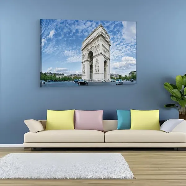 Multicolor_Arc_De_Triomphe,_Wooden_Framed_Canvas_Paintings_|_For_Home_Decor_|_Bedroom,_Living_Room,Wall_Decoration_|_Wall_Art_Painting,_Ct0998,_Size_16_X_24_In