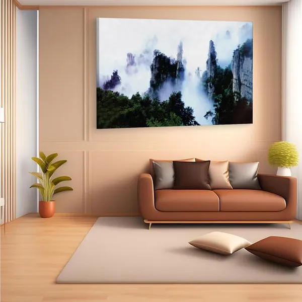Multicolor_Tianzi_Mountain,_Wooden_Framed_Canvas_Paintings_|_For_Home_Decor_|_Bedroom,_Living_Room,Wall_Decoration_|_Wall_Art_Painting,_Ct0999,_Size_16_X_24_In