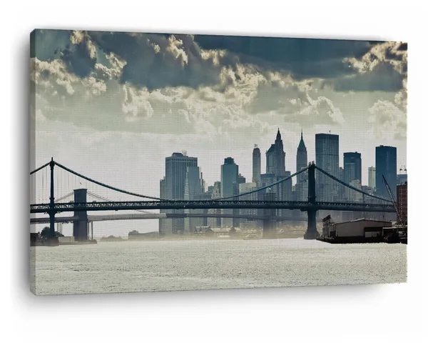 Multicolor_Manhattan_Bridge,_Wooden_Framed_Canvas_Paintings_|_For_Home_Decor_|_Bedroom,_Living_Room,Wall_Decoration_|_Wall_Art_Painting,_Ct1000,_Size_16_X_24_In