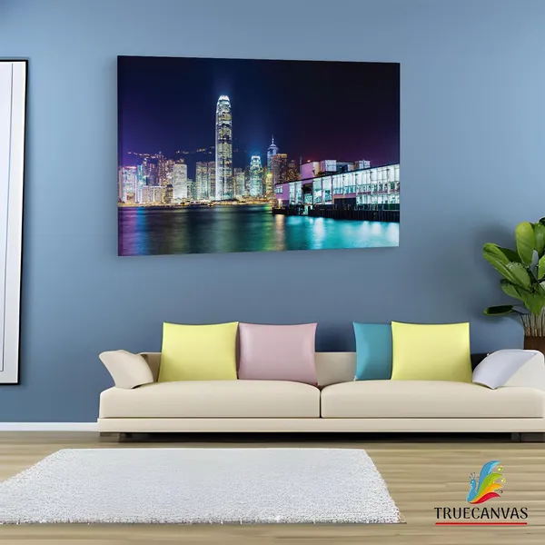 Multicolor_Victoria_Harbour,_Wooden_Framed_Canvas_Paintings_|_For_Living_Room_|_Bedroom_|_Office_|_Gallery_|_Ready_Wall_Mount_Canvas_Wall_Art_Painting_|_Size_-_12_X_18In,_Ct0001