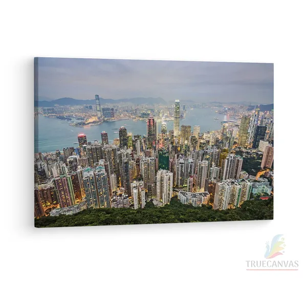 Multicolor_Victoria_Peak,_Wooden_Framed_Canvas_Paintings_|_For_Living_Room_|_Bedroom_|_Office_|_Gallery_|_Ready_Wall_Mount_Canvas_Wall_Art_Painting_|_Size_-_12_X_18In,_Ct0005