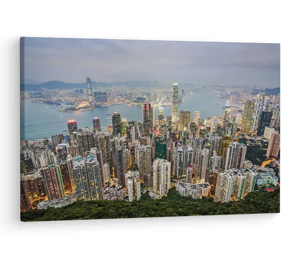 Multicolor_Victoria_Peak,_Wooden_Framed_Canvas_Paintings_|_For_Living_Room_|_Bedroom_|_Office_|_Gallery_|_Ready_Wall_Mount_Canvas_Wall_Art_Painting_|_Size_-_12_X_18In,_Ct0005
