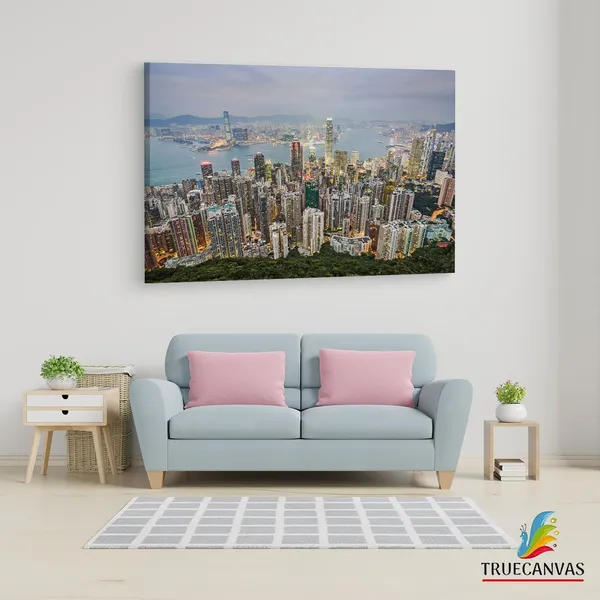 Multicolor_Victoria_Peak,_Wooden_Framed_Canvas_Paintings_|_For_Living_Room_|_Bedroom_|_Office_|_Gallery_|_Ready_Wall_Mount_Canvas_Wall_Art_Painting_|_Size_-_12_X_18In,_Ct0005