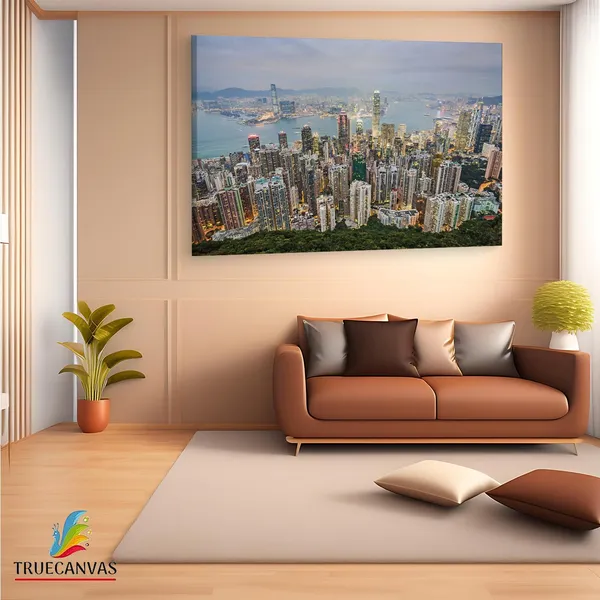 Multicolor_Victoria_Peak,_Wooden_Framed_Canvas_Paintings_|_For_Living_Room_|_Bedroom_|_Office_|_Gallery_|_Ready_Wall_Mount_Canvas_Wall_Art_Painting_|_Size_-_12_X_18In,_Ct0005