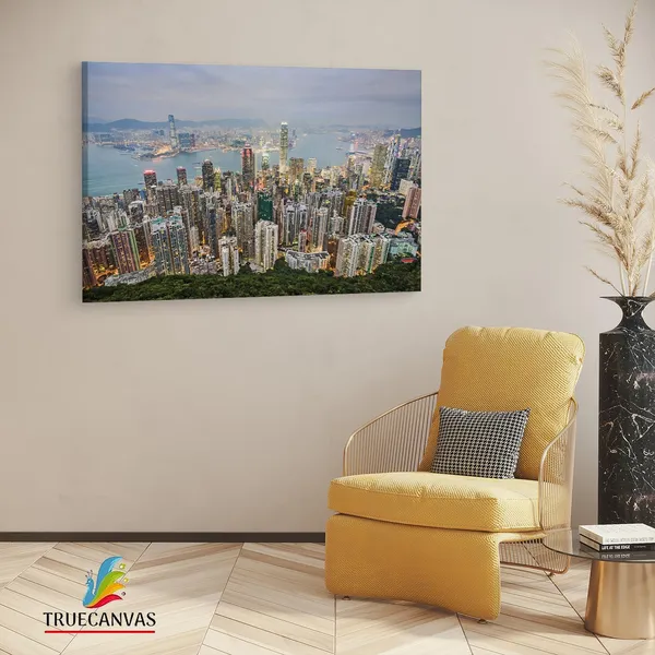 Multicolor_Victoria_Peak,_Wooden_Framed_Canvas_Paintings_|_For_Living_Room_|_Bedroom_|_Office_|_Gallery_|_Ready_Wall_Mount_Canvas_Wall_Art_Painting_|_Size_-_12_X_18In,_Ct0005