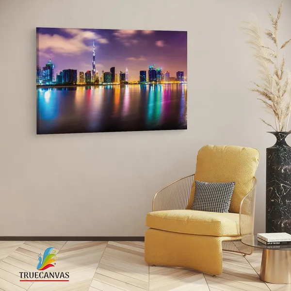 Multicolor_Burj_Khalifa,_Wooden_Framed_Canvas_Paintings_|_For_Living_Room_|_Bedroom_|_Office_|_Gallery_|_Ready_Wall_Mount_Canvas_Wall_Art_Painting_|_Size_-_12_X_18In,_Ct0008