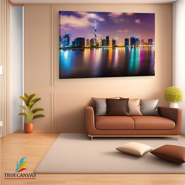 Multicolor_Burj_Khalifa,_Wooden_Framed_Canvas_Paintings_|_For_Living_Room_|_Bedroom_|_Office_|_Gallery_|_Ready_Wall_Mount_Canvas_Wall_Art_Painting_|_Size_-_12_X_18In,_Ct0008