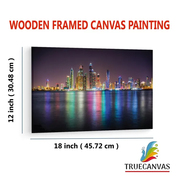 Multicolor_Dubai_Marina_Night,_Wooden_Framed_Canvas_Paintings_|_For_Living_Room_|_Bedroom_|_Office_|_Gallery_|_Ready_Wall_Mount_Canvas_Wall_Art_Painting_|_Size_-_12_X_18In,_Ct0010