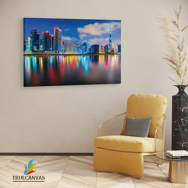 Multicolor_Dubai_City_Desktop,_Wooden_Framed_Canvas_Paintings_|_For_Living_Room_|_Bedroom_|_Office_|_Gallery_|_Ready_Wall_Mount_Canvas_Wall_Art_Painting_|_Size_-_12_X_18In,_Ct0011