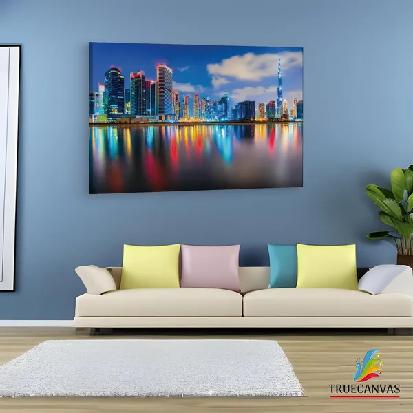 Multicolor_Dubai_City_Desktop,_Wooden_Framed_Canvas_Paintings_|_For_Living_Room_|_Bedroom_|_Office_|_Gallery_|_Ready_Wall_Mount_Canvas_Wall_Art_Painting_|_Size_-_12_X_18In,_Ct0011
