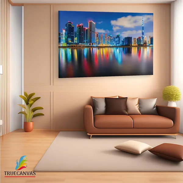 Multicolor_Dubai_City_Desktop,_Wooden_Framed_Canvas_Paintings_|_For_Living_Room_|_Bedroom_|_Office_|_Gallery_|_Ready_Wall_Mount_Canvas_Wall_Art_Painting_|_Size_-_12_X_18In,_Ct0011