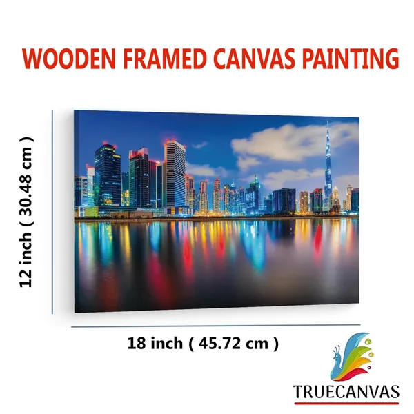 Multicolor_Dubai_City_Desktop,_Wooden_Framed_Canvas_Paintings_|_For_Living_Room_|_Bedroom_|_Office_|_Gallery_|_Ready_Wall_Mount_Canvas_Wall_Art_Painting_|_Size_-_12_X_18In,_Ct0011