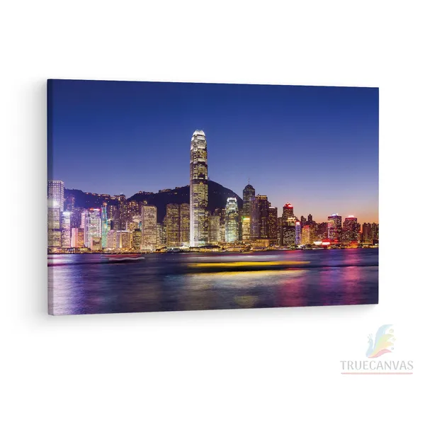 Multicolor_Victoria_Harbour,_Wooden_Framed_Canvas_Paintings_|_For_Living_Room_|_Bedroom_|_Office_|_Gallery_|_Ready_Wall_Mount_Canvas_Wall_Art_Painting_|_Size_-_12_X_18In,_Ct0013