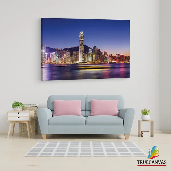 Multicolor_Victoria_Harbour,_Wooden_Framed_Canvas_Paintings_|_For_Living_Room_|_Bedroom_|_Office_|_Gallery_|_Ready_Wall_Mount_Canvas_Wall_Art_Painting_|_Size_-_12_X_18In,_Ct0013