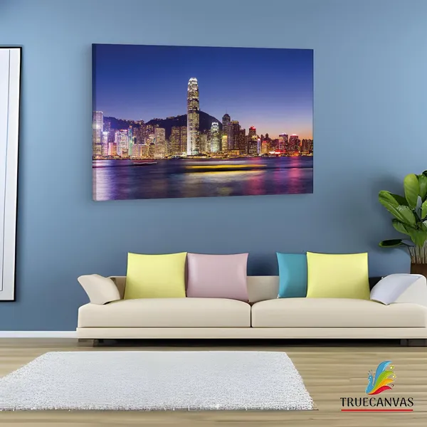 Multicolor_Victoria_Harbour,_Wooden_Framed_Canvas_Paintings_|_For_Living_Room_|_Bedroom_|_Office_|_Gallery_|_Ready_Wall_Mount_Canvas_Wall_Art_Painting_|_Size_-_12_X_18In,_Ct0013