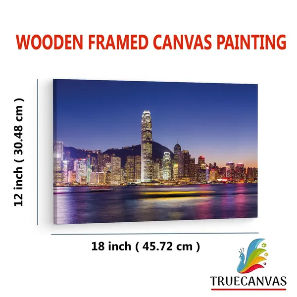 Multicolor_Victoria_Harbour,_Wooden_Framed_Canvas_Paintings_|_For_Living_Room_|_Bedroom_|_Office_|_Gallery_|_Ready_Wall_Mount_Canvas_Wall_Art_Painting_|_Size_-_12_X_18In,_Ct0013