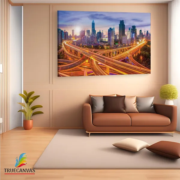 Multicolor_Lais_Puzzle_-_Skyline,_Wooden_Framed_Canvas_Paintings_|_For_Living_Room_|_Bedroom_|_Office_|_Gallery_|_Ready_Wall_Mount_Canvas_Wall_Art_Painting_|_Size_-_12_X_18In,_Ct0014