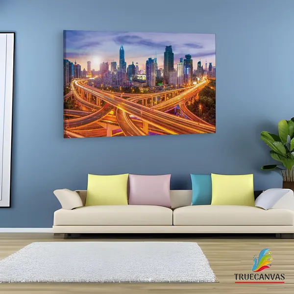 Multicolor_Lais_Puzzle_-_Skyline,_Wooden_Framed_Canvas_Paintings_|_For_Living_Room_|_Bedroom_|_Office_|_Gallery_|_Ready_Wall_Mount_Canvas_Wall_Art_Painting_|_Size_-_12_X_18In,_Ct0014