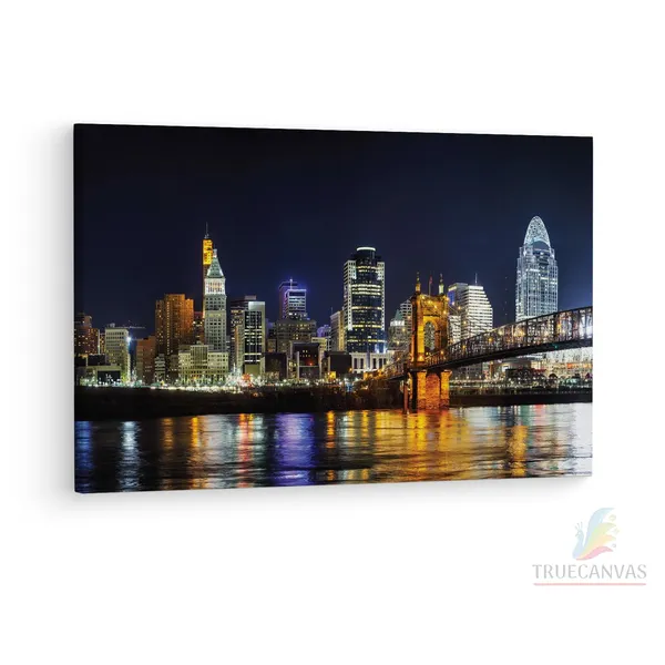 Multicolor_Cincinnati_Downtown,_Wooden_Framed_Canvas_Paintings_|_For_Living_Room_|_Bedroom_|_Office_|_Gallery_|_Ready_Wall_Mount_Canvas_Wall_Art_Painting_|_Size_-_12_X_18In,_Ct0016