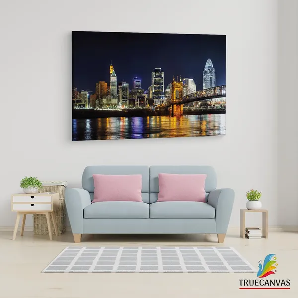 Multicolor_Cincinnati_Downtown,_Wooden_Framed_Canvas_Paintings_|_For_Living_Room_|_Bedroom_|_Office_|_Gallery_|_Ready_Wall_Mount_Canvas_Wall_Art_Painting_|_Size_-_12_X_18In,_Ct0016