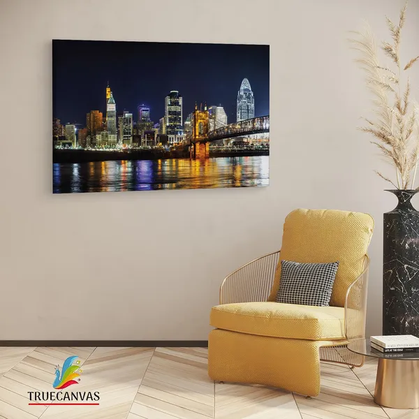 Multicolor_Cincinnati_Downtown,_Wooden_Framed_Canvas_Paintings_|_For_Living_Room_|_Bedroom_|_Office_|_Gallery_|_Ready_Wall_Mount_Canvas_Wall_Art_Painting_|_Size_-_12_X_18In,_Ct0016