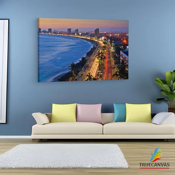 Multicolor_Malecn_De_Mazatl?N,_Wooden_Framed_Canvas_Paintings_|_For_Living_Room_|_Bedroom_|_Office_|_Gallery_|_Ready_Wall_Mount_Canvas_Wall_Art_Painting_|_Size_-_12_X_18In,_Ct0017