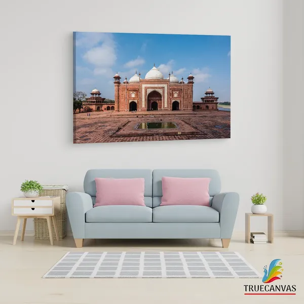 Multicolor_Taj_Mahal,_Wooden_Framed_Canvas_Paintings_|_For_Living_Room_|_Bedroom_|_Office_|_Gallery_|_Ready_Wall_Mount_Canvas_Wall_Art_Painting_|_Size_-_12_X_18In,_Ct0021