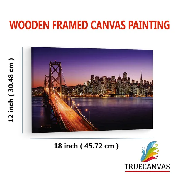 Multicolor_San_Francisco,_Wooden_Framed_Canvas_Paintings_|_For_Living_Room_|_Bedroom_|_Office_|_Gallery_|_Ready_Wall_Mount_Canvas_Wall_Art_Painting_|_Size_-_12_X_18In,_Ct0024