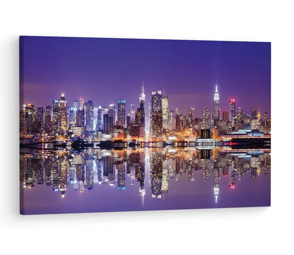Multicolor_Nyc_Reflection,_Wooden_Framed_Canvas_Paintings_|_For_Living_Room_|_Bedroom_|_Office_|_Gallery_|_Ready_Wall_Mount_Canvas_Wall_Art_Painting_|_Size_-_12_X_18In,_Ct0025