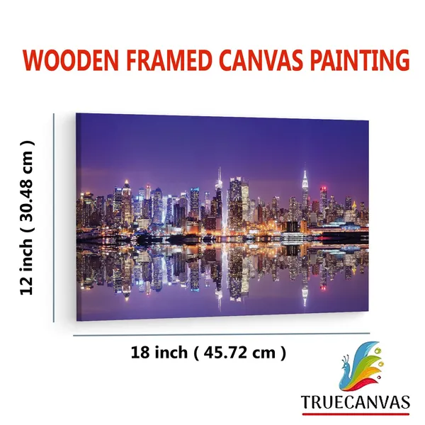 Multicolor_Nyc_Reflection,_Wooden_Framed_Canvas_Paintings_|_For_Living_Room_|_Bedroom_|_Office_|_Gallery_|_Ready_Wall_Mount_Canvas_Wall_Art_Painting_|_Size_-_12_X_18In,_Ct0025