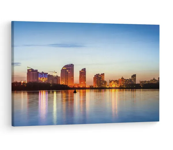 Multicolor_Kiev_City_Skyline,_Wooden_Framed_Canvas_Paintings_|_For_Living_Room_|_Bedroom_|_Office_|_Gallery_|_Ready_Wall_Mount_Canvas_Wall_Art_Painting_|_Size_-_12_X_18In,_Ct0027
