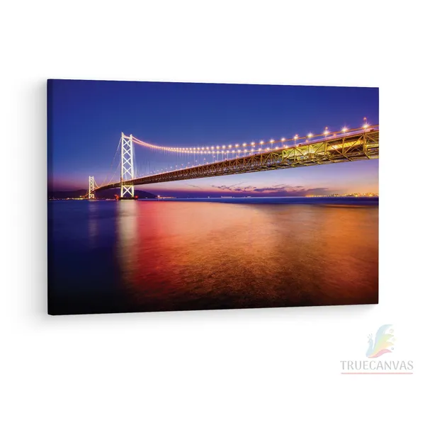 Multicolor_Akashi-Kaikyo_Bridge,_Wooden_Framed_Canvas_Paintings_|_For_Living_Room_|_Bedroom_|_Office_|_Gallery_|_Ready_Wall_Mount_Canvas_Wall_Art_Painting_|_Size_-_12_X_18In,_Ct0028