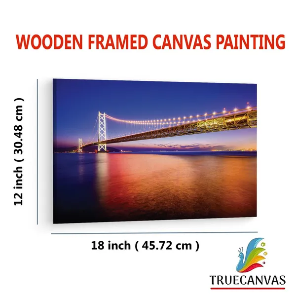 Multicolor_Akashi-Kaikyo_Bridge,_Wooden_Framed_Canvas_Paintings_|_For_Living_Room_|_Bedroom_|_Office_|_Gallery_|_Ready_Wall_Mount_Canvas_Wall_Art_Painting_|_Size_-_12_X_18In,_Ct0028
