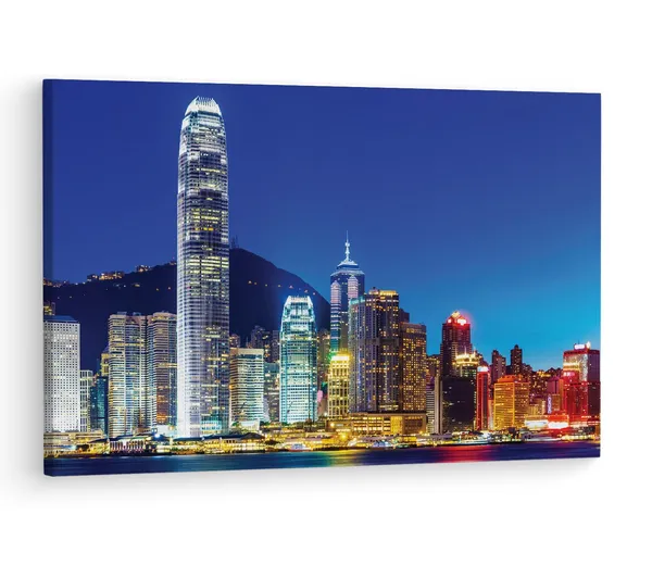 Multicolor_Victoria_Harbour,_Wooden_Framed_Canvas_Paintings_|_For_Living_Room_|_Bedroom_|_Office_|_Gallery_|_Ready_Wall_Mount_Canvas_Wall_Art_Painting_|_Size_-_12_X_18In,_Ct0031