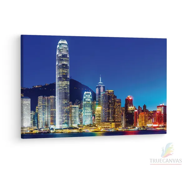 Multicolor_Victoria_Harbour,_Wooden_Framed_Canvas_Paintings_|_For_Living_Room_|_Bedroom_|_Office_|_Gallery_|_Ready_Wall_Mount_Canvas_Wall_Art_Painting_|_Size_-_12_X_18In,_Ct0031
