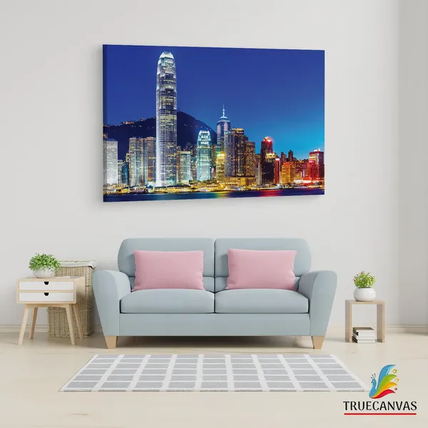 Multicolor_Victoria_Harbour,_Wooden_Framed_Canvas_Paintings_|_For_Living_Room_|_Bedroom_|_Office_|_Gallery_|_Ready_Wall_Mount_Canvas_Wall_Art_Painting_|_Size_-_12_X_18In,_Ct0031