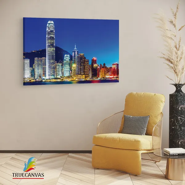 Multicolor_Victoria_Harbour,_Wooden_Framed_Canvas_Paintings_|_For_Living_Room_|_Bedroom_|_Office_|_Gallery_|_Ready_Wall_Mount_Canvas_Wall_Art_Painting_|_Size_-_12_X_18In,_Ct0031